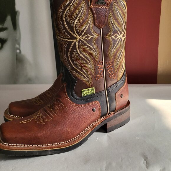 NEW WOMANS CHEYENNE LEATHER WESTERN RODEO COWBOY BOOTS SZ 9 - Picture 4 of 13